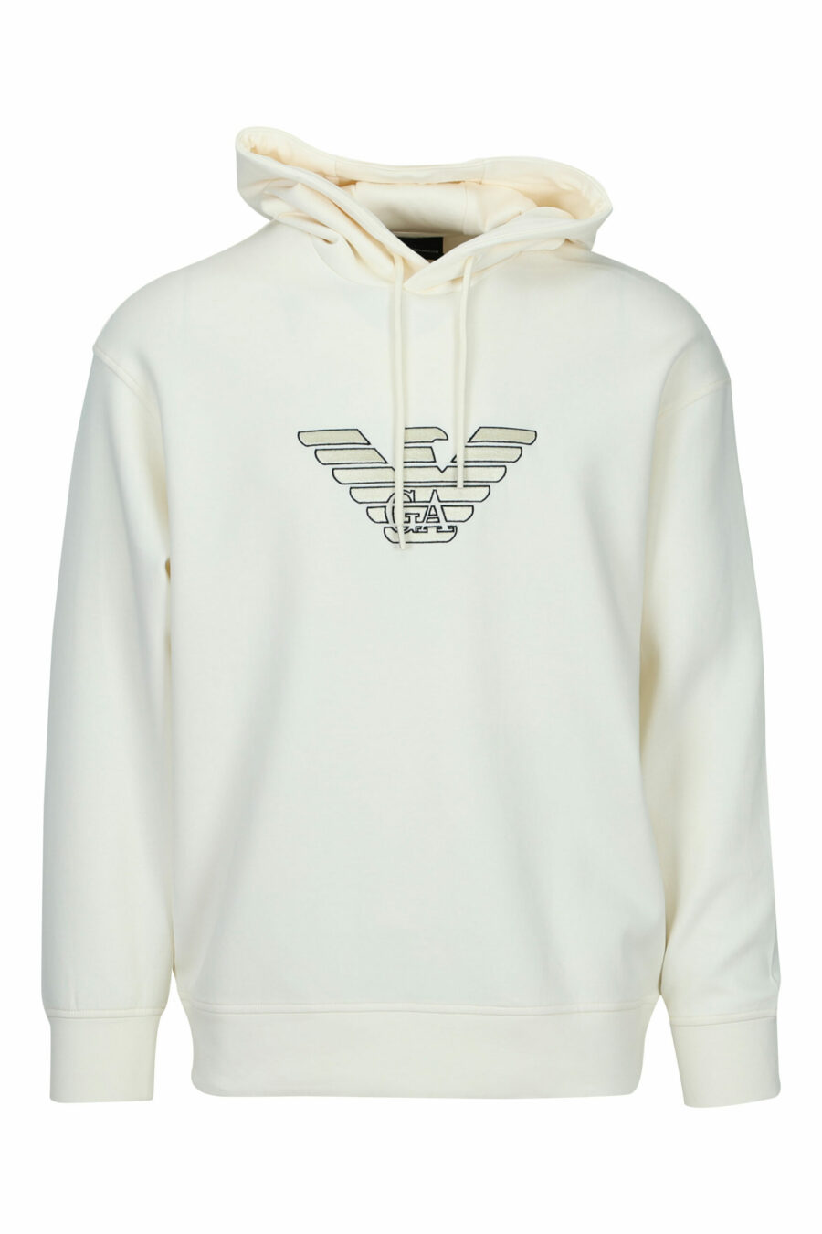 Cream hooded sweatshirt with eagle maxilogue - 8057970989493 scaled