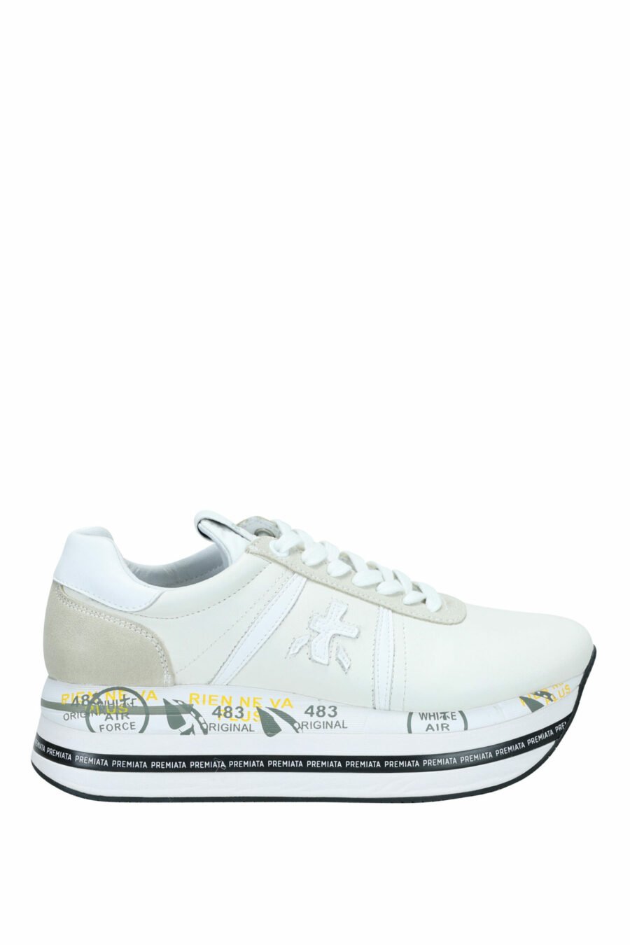 Zapatillas blancas con beige y plataforma "Beth 5603" - 8058325981902 scaled