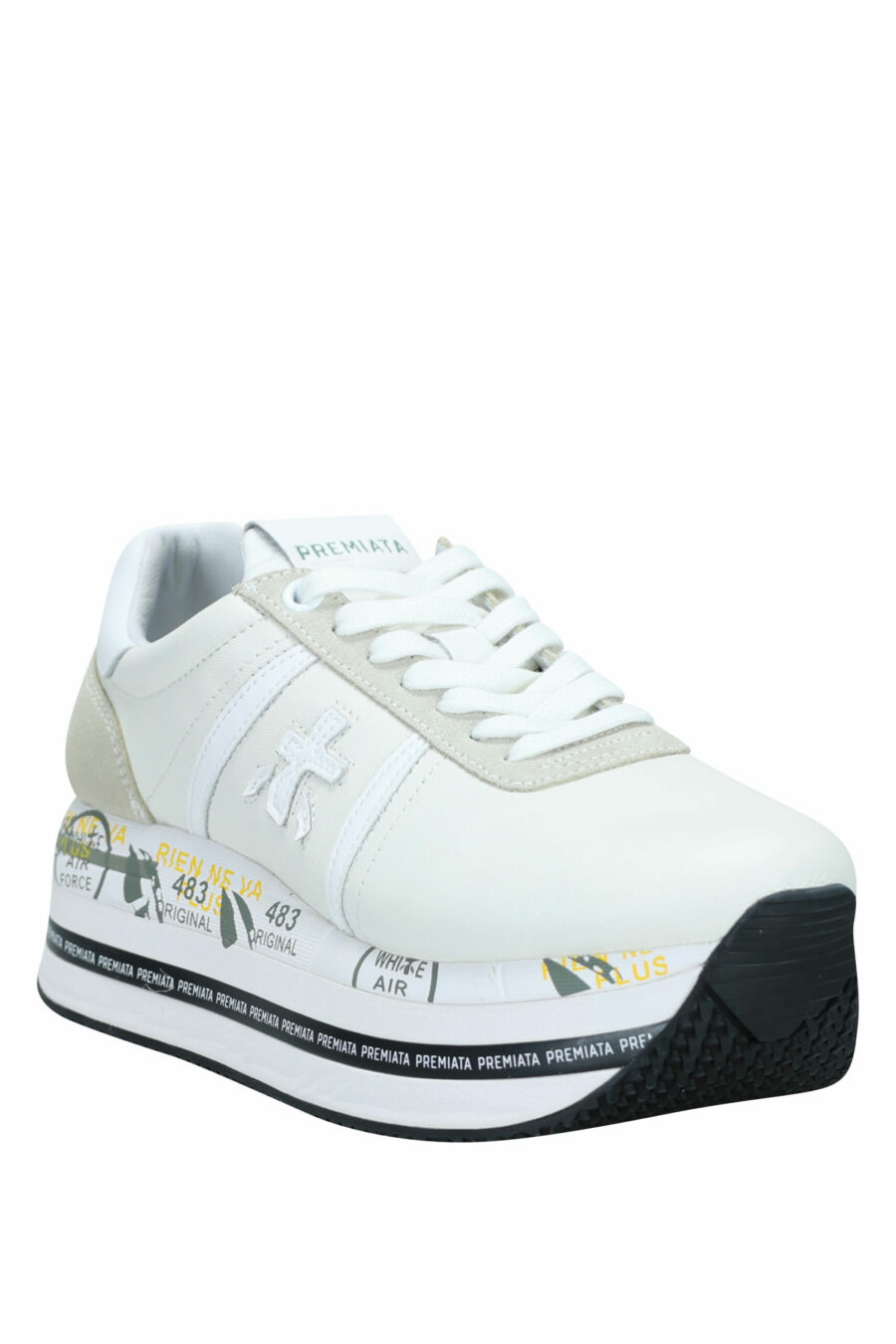 White trainers with beige and platform "Beth 5603" - 8058325981902 1 scaled