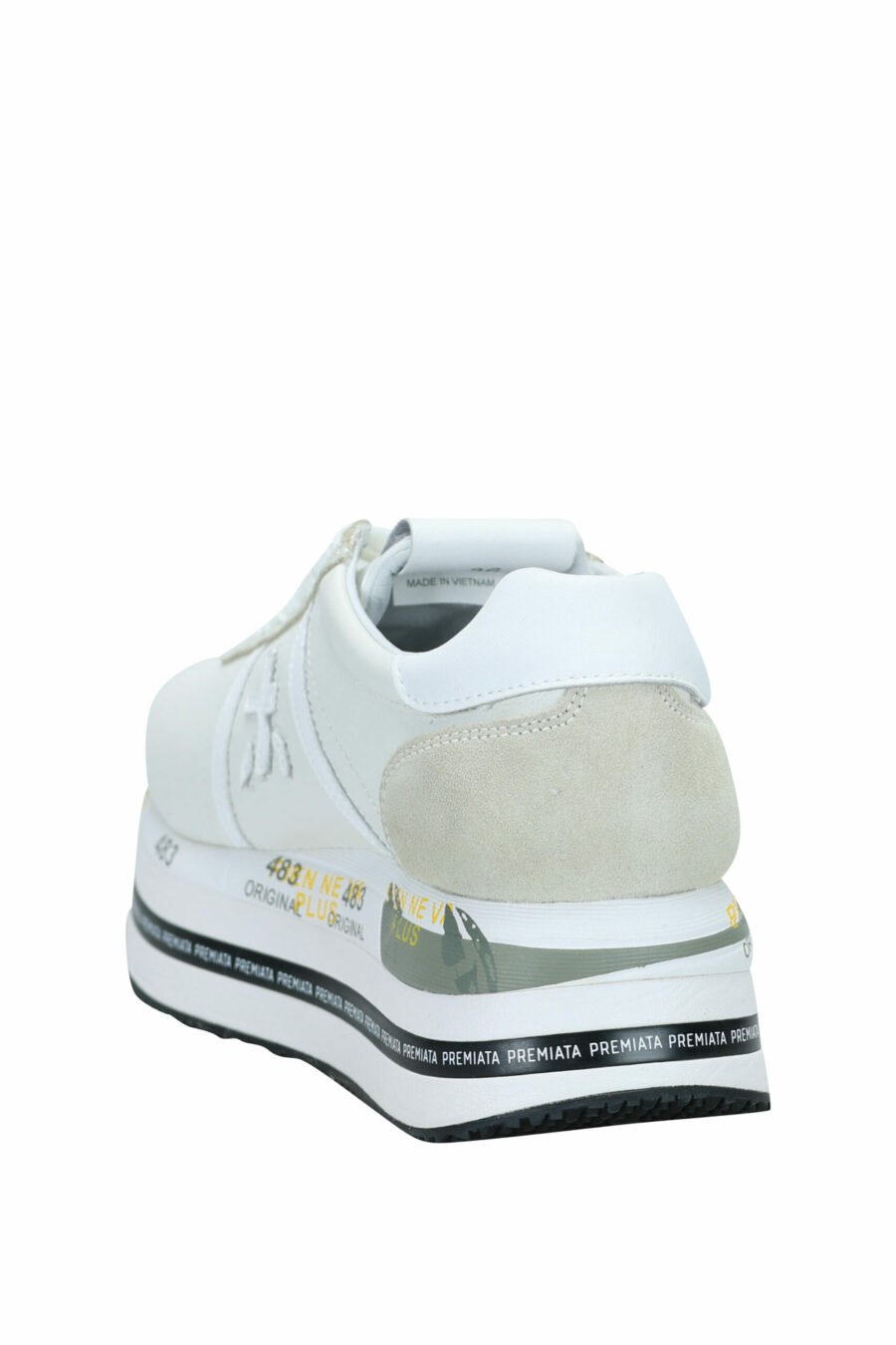 White trainers with beige and platform "Beth 5603" - 8058325981902 3 scaled