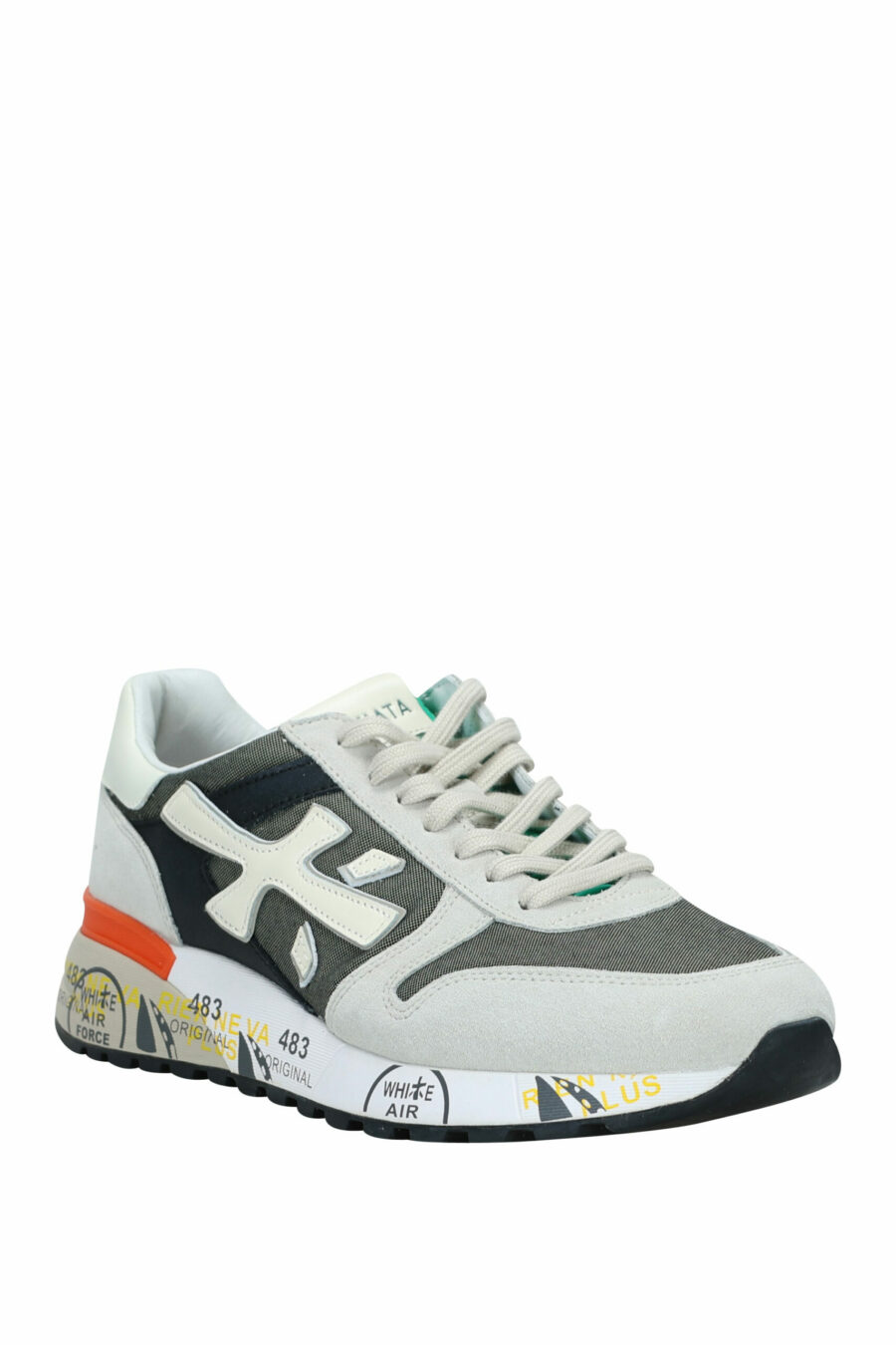 Grey mix trainers with orange "mick 6166" - 8058326250854 1 scaled