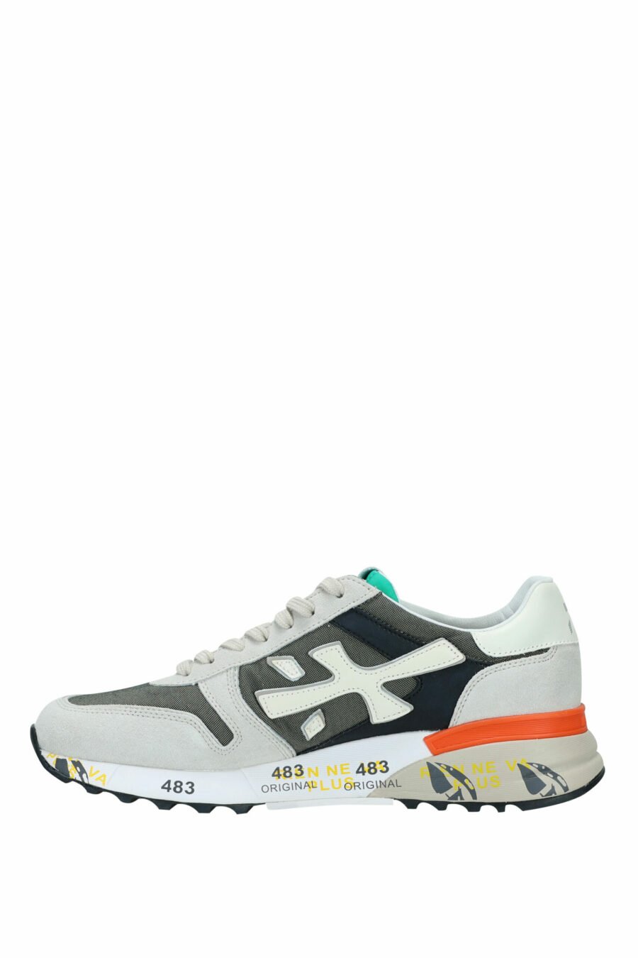 Grey mix trainers with orange "mick 6166" - 8058326250854 2 scaled