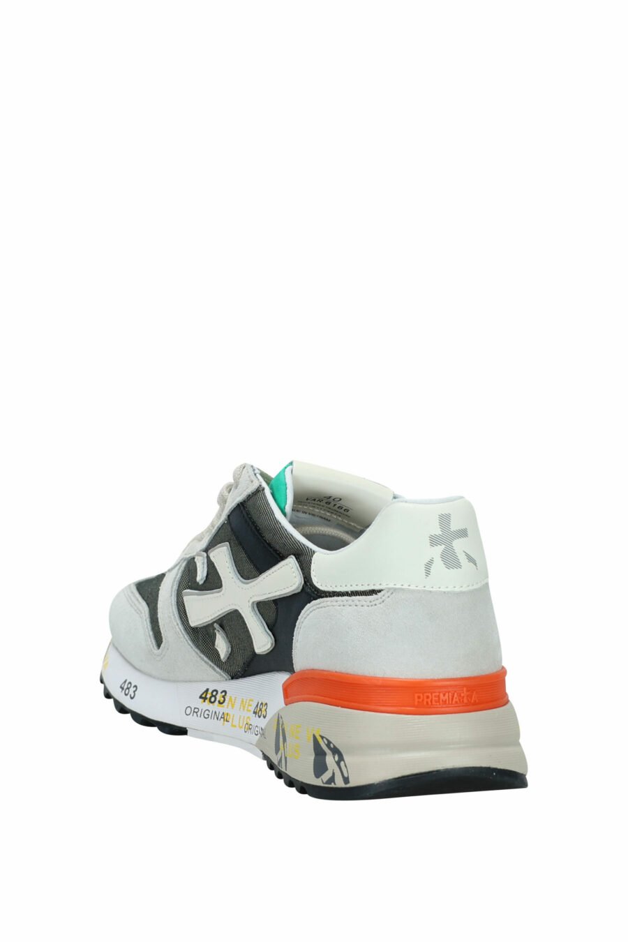 Grey mix trainers with orange "mick 6166" - 8058326250854 3 scaled