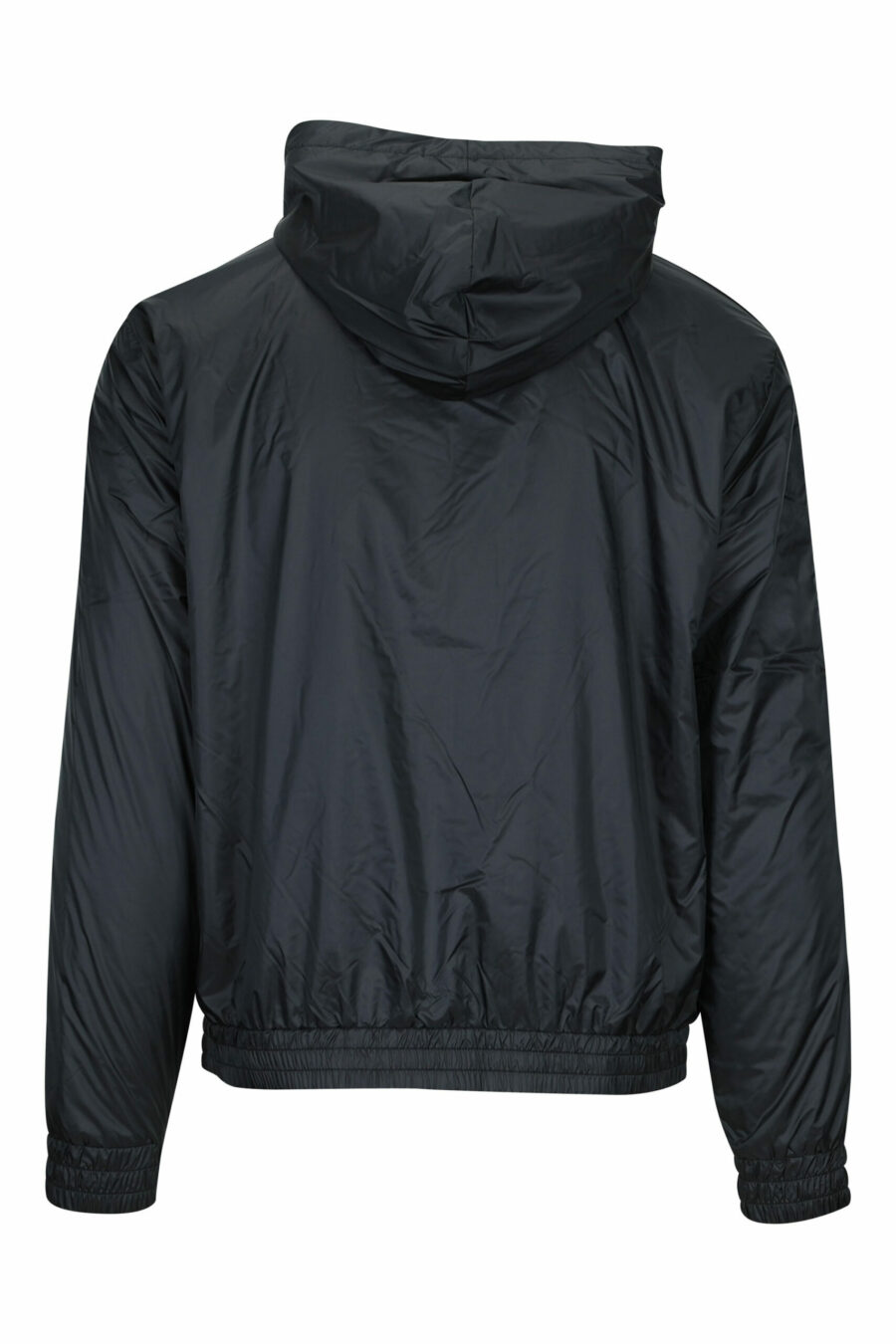 Veste imperméable noire avec capuche, lignes latérales blanches et logo "lux identity" - 8058947472567 1 à l'échelle
