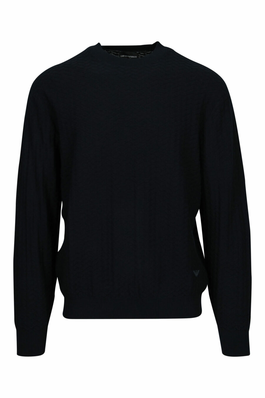 Black knitted jumper with eagle mini logo - 8058947973712 scaled