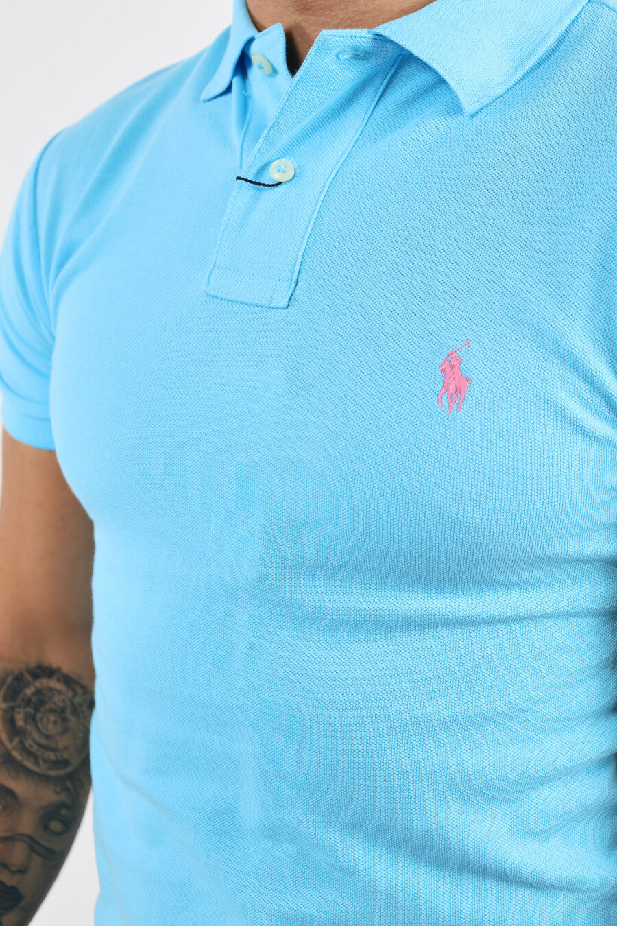 Mint blue polo shirt with mini-logo "polo" - BLS Fashion 190