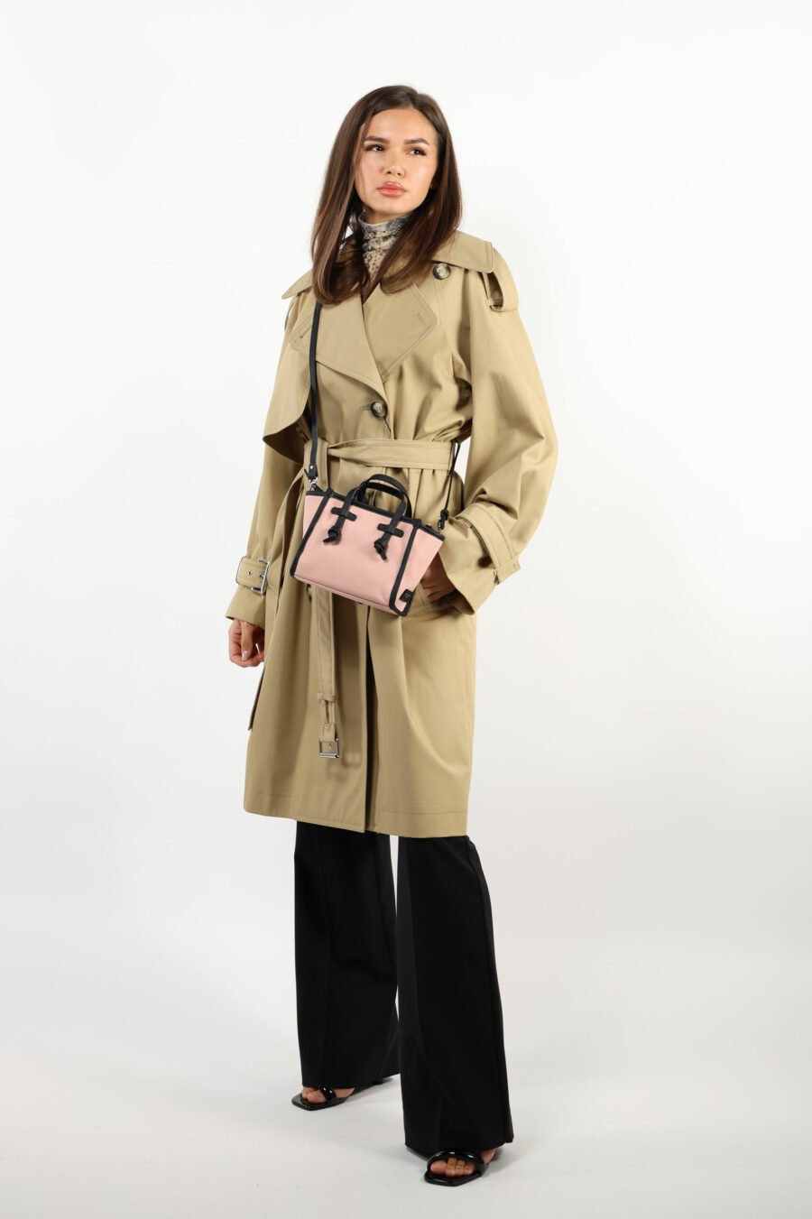 Mini shopper bag "Miss Marcella" pink and minilogo - 109324