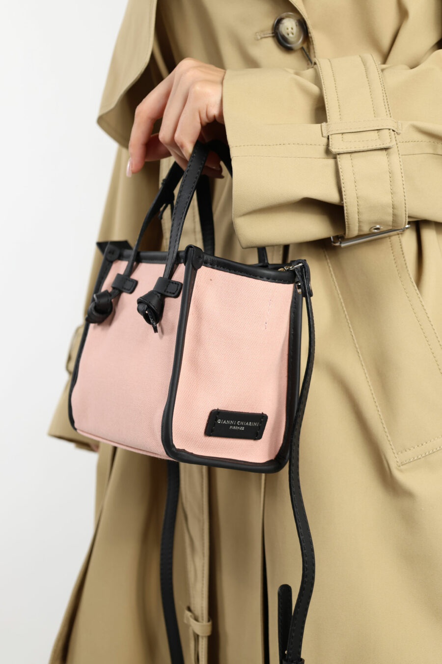Mini shopper bag "Miss Marcella" pink and minilogo - 109325