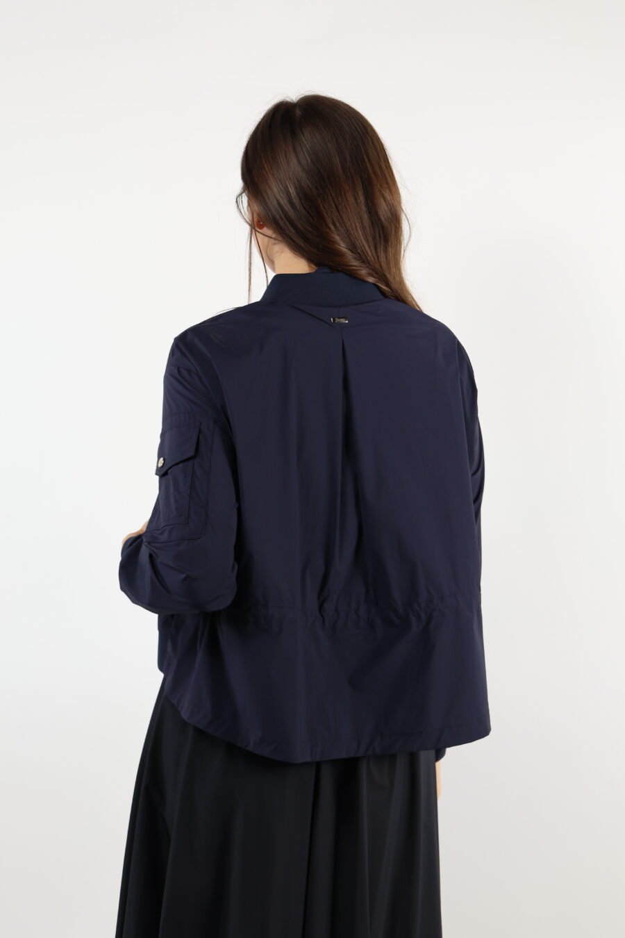 Blaue gewebte Jacke mit Mini-Logo - 110644