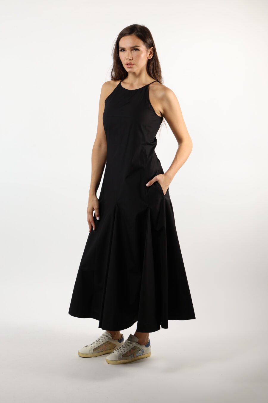 Vestido negro de algodón - 110652