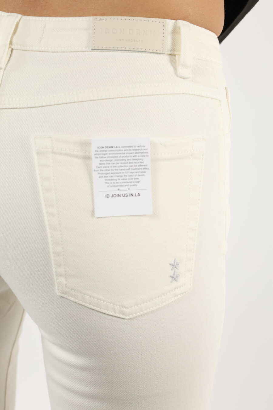 Pantalon "Pam" blanc crème avec botte large - 110677