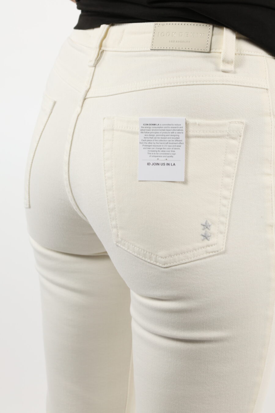 Pantalon "Pam" blanc crème avec botte large - 110678