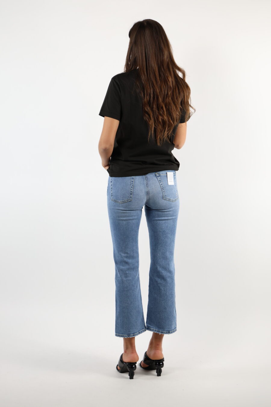 Blau gewaschene "Pam" Jeans mit weitem Stiefel - 110682