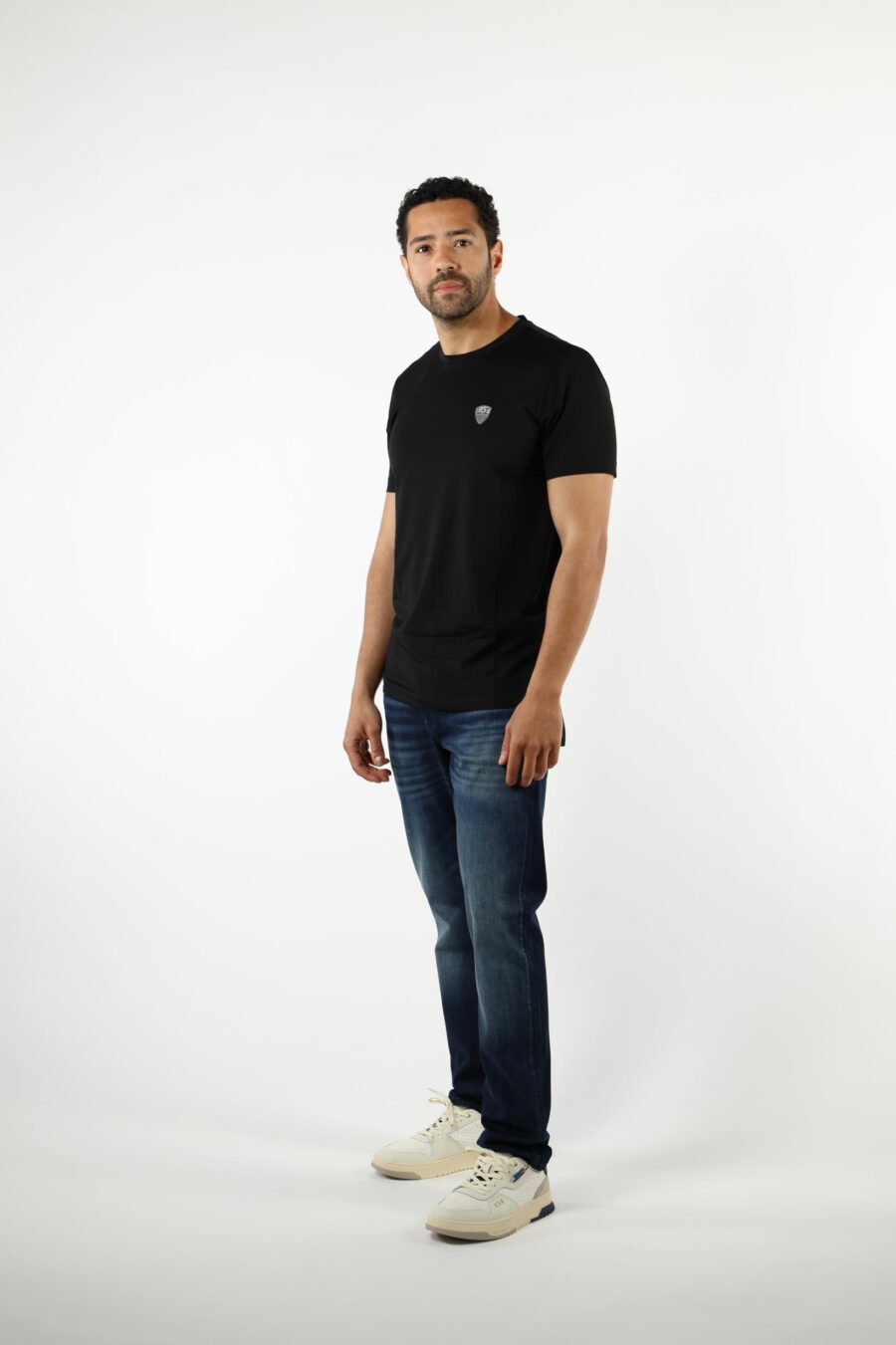 T-shirt noir avec mini logo "lux identity" - 110836