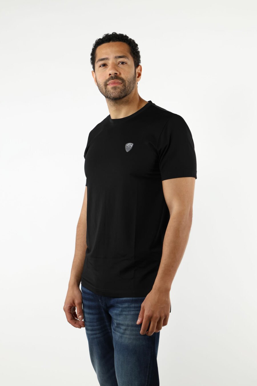T-shirt noir avec mini logo "lux identity" - 110837
