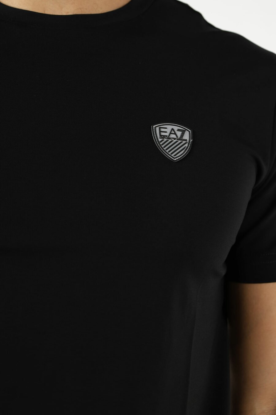 T-shirt noir avec mini logo "lux identity" - 110838