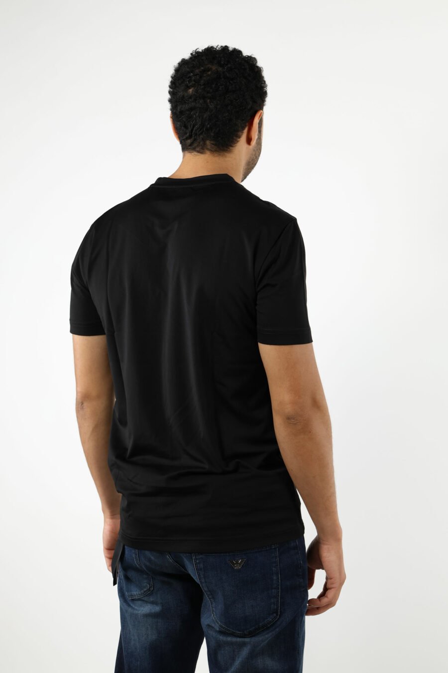 T-shirt noir avec mini logo "lux identity" - 110839
