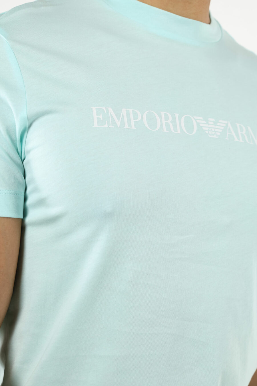 Sky blue T-shirt with "emporio" maxilogo - 110842