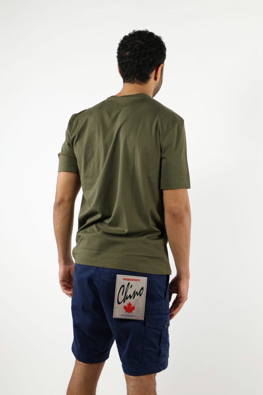 T-shirt vert militaire avec pochette imprimée mini logo - 111116