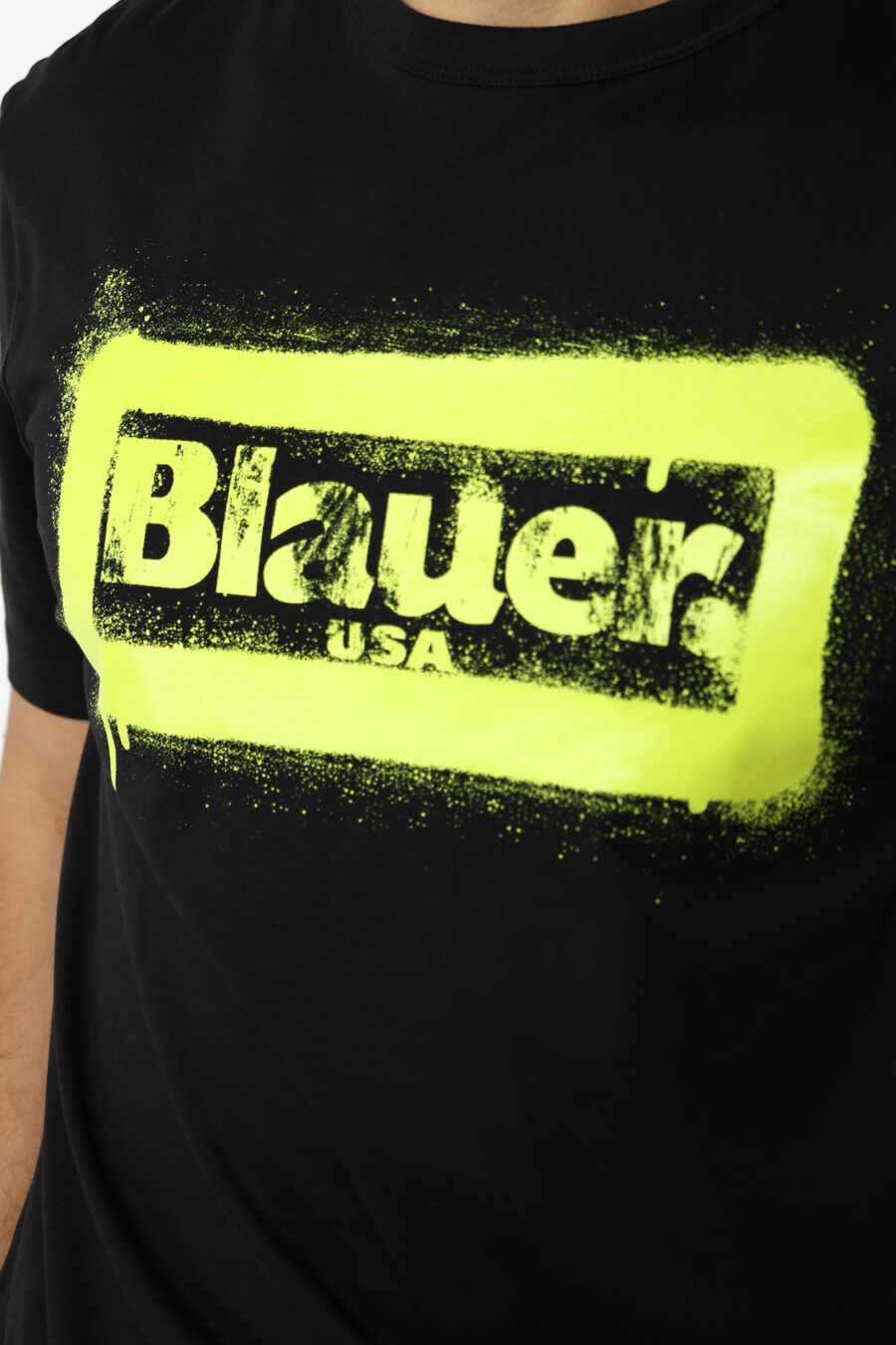 Schwarzes T-Shirt mit quadratischem "Spray"-Logo - 111152