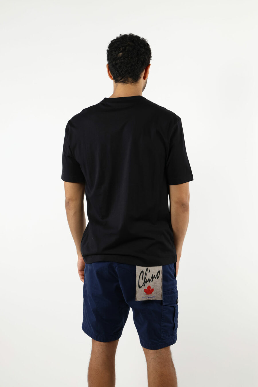 T-shirt noir avec logo carré "spray" - 111153