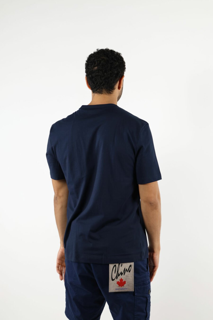 Camiseta azul con minilogo estampado bolsillo - 111165