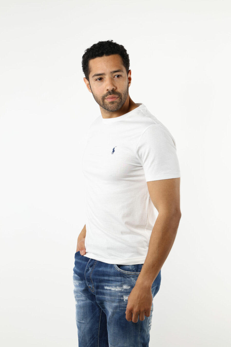 Weißes T-Shirt mit Mini-Logo "Polo" - 111226