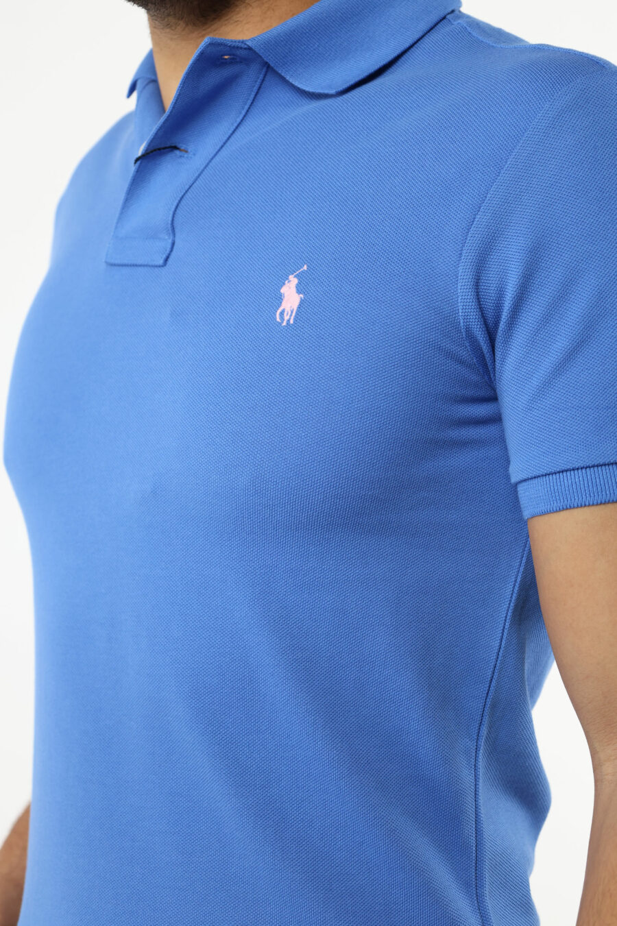 T-shirt bleu et rose avec mini-logo "polo" - 111231