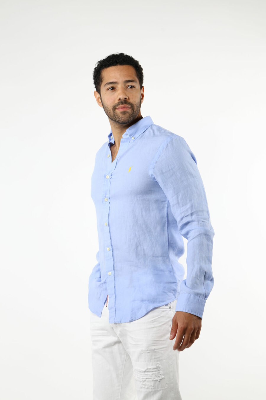 Chemise bleue avec mini-logo "polo" - 111260