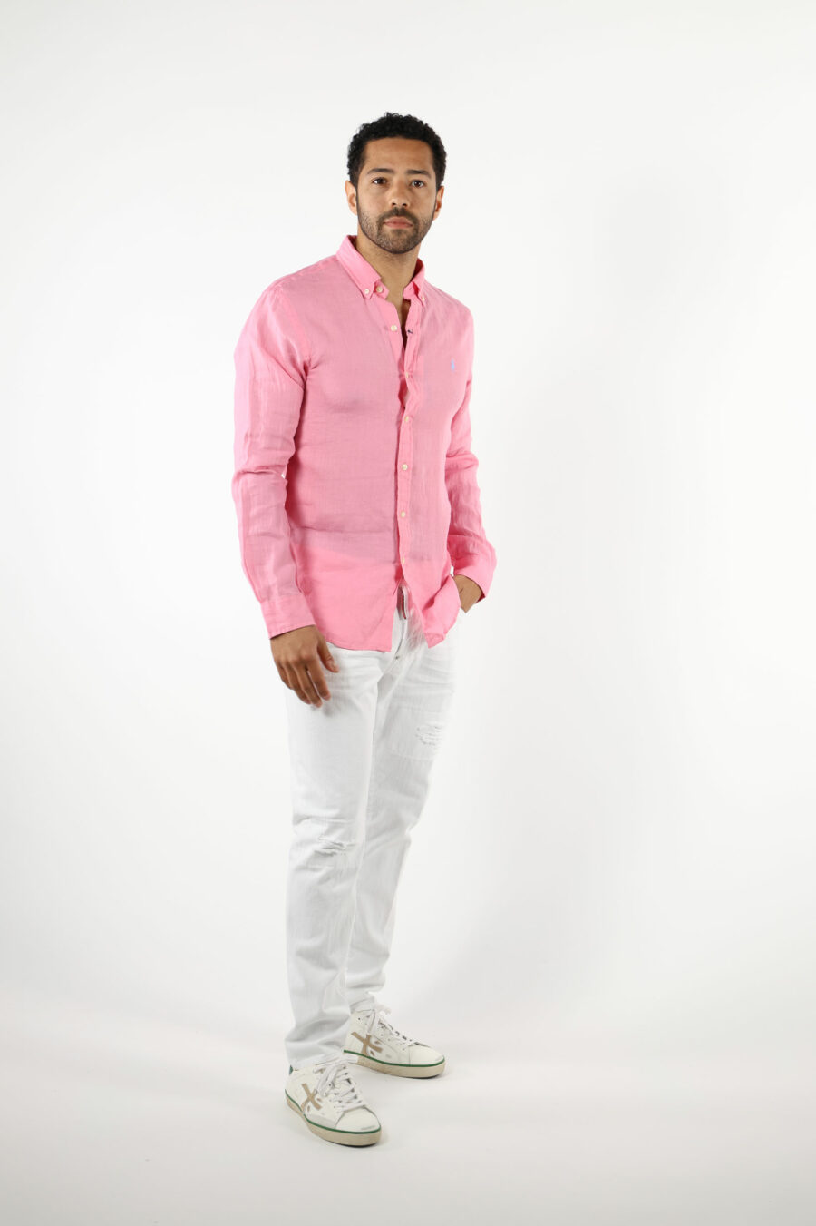 Camisa cor-de-rosa com mini-logotipo "polo" - 111267