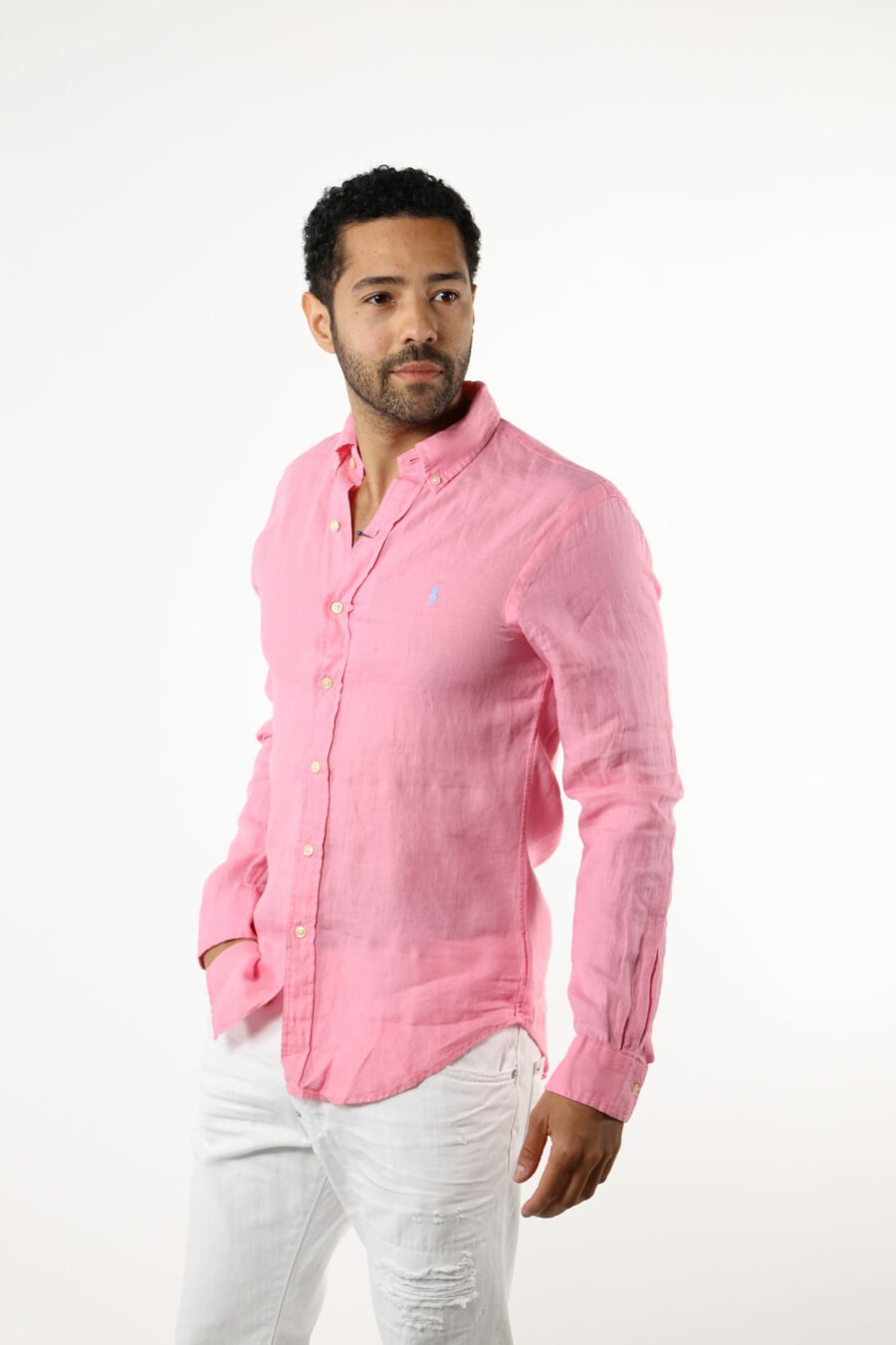 Chemise rose avec mini-logo "polo" - 111268