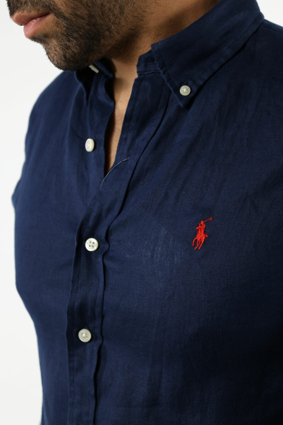 Chemise bleu foncé avec mini-logo "polo" - 111274