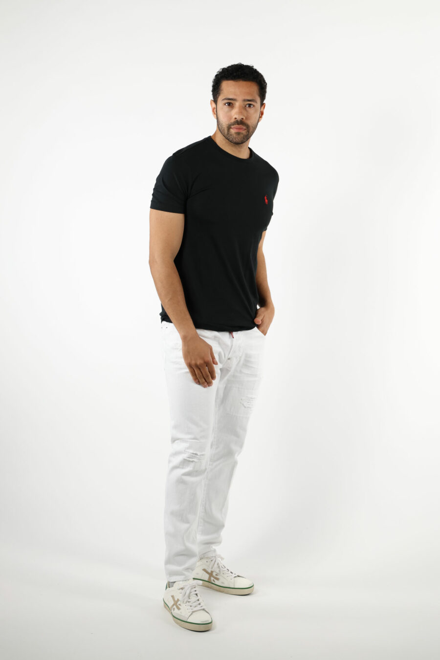 Camiseta negra con minilogo "polo" - 111280