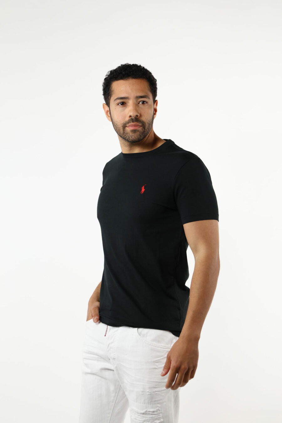 Camiseta negra con minilogo "polo" - 111282