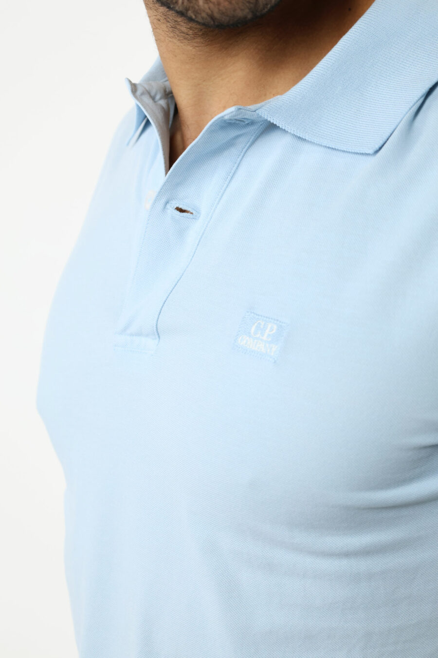 Polo bleu clair duotone avec mini patch logo "cp" - 111310