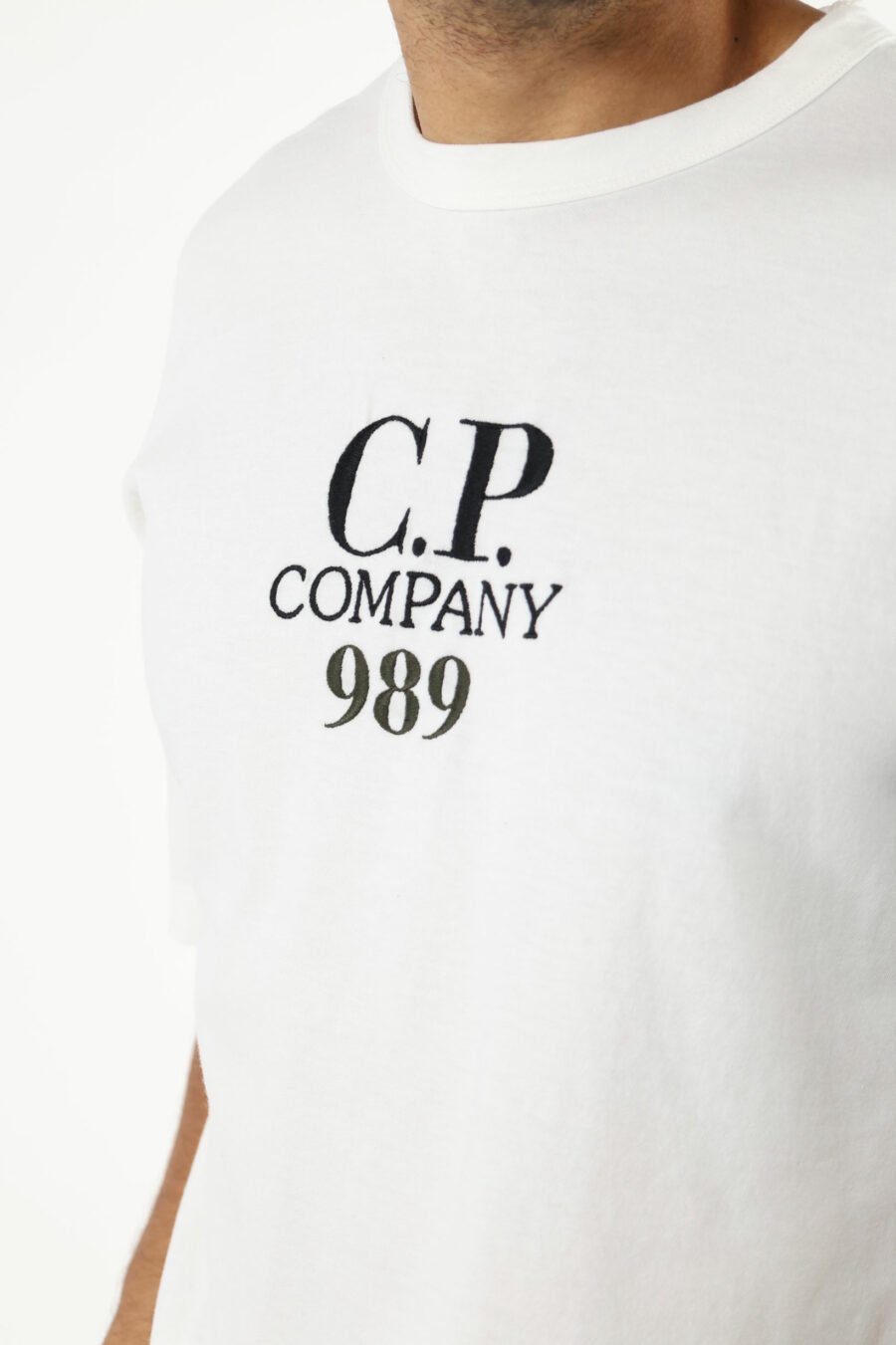 Camiseta blanca "oversize" con minilogo "cp 989" - 111319