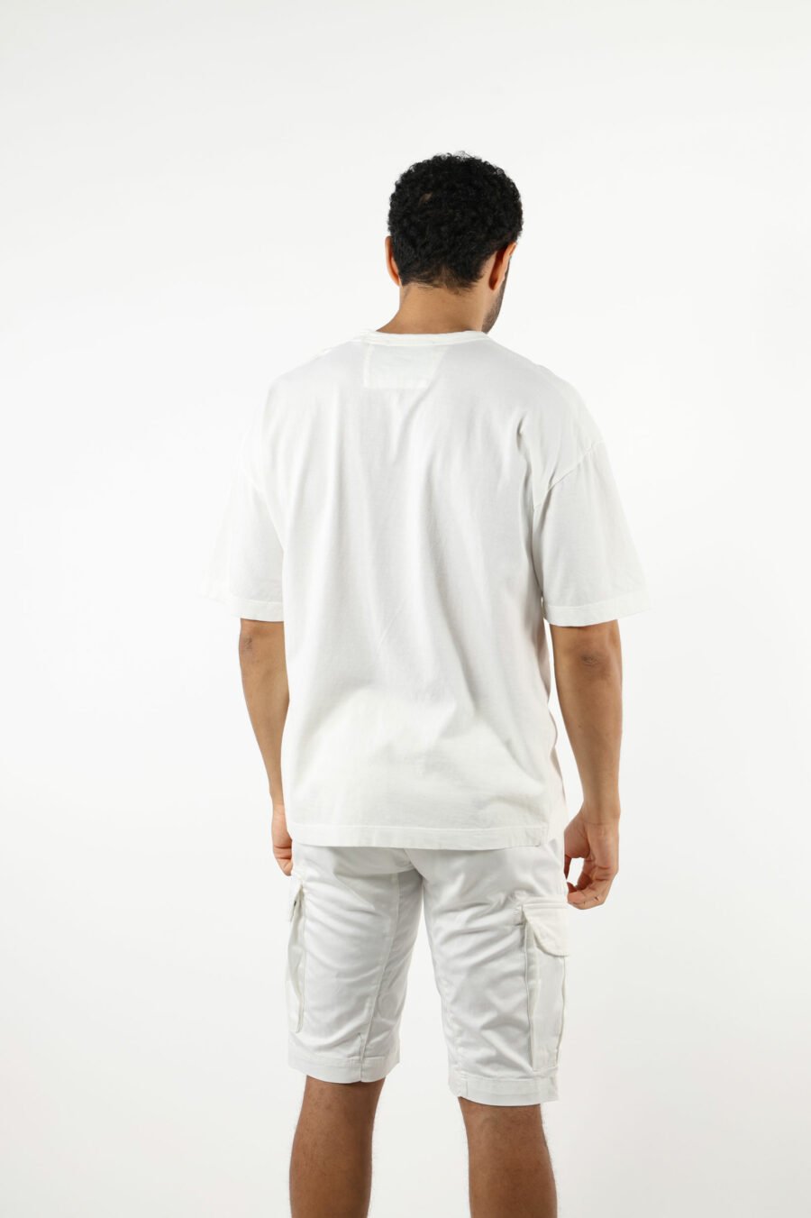 Camiseta blanca "oversize" con minilogo "cp 989" - 111320