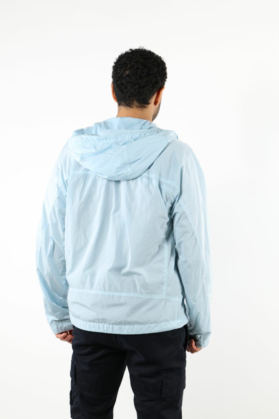 Light blue jacket with hood and logo - 111414