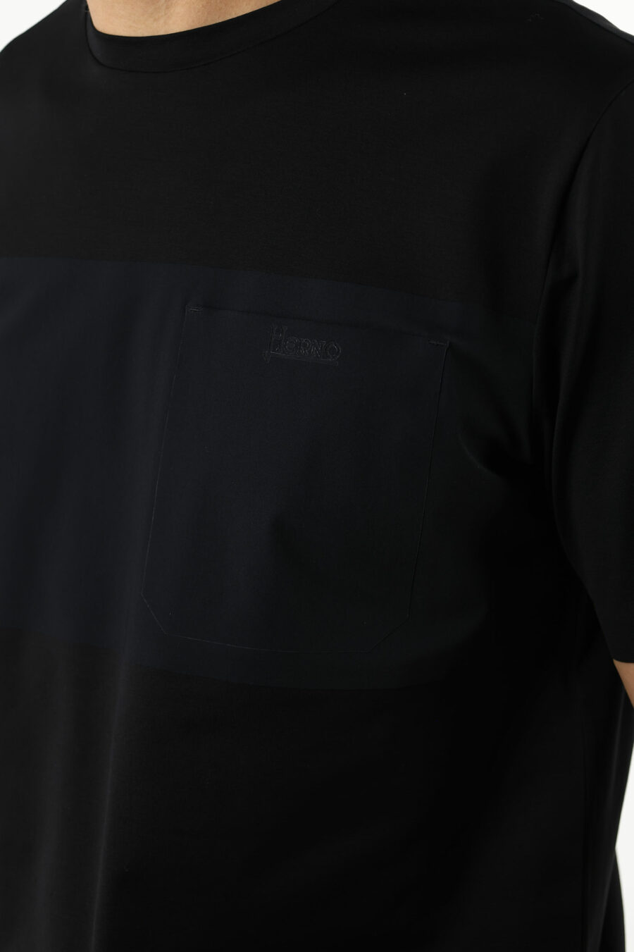 Camiseta negra de punto con logo - 111465