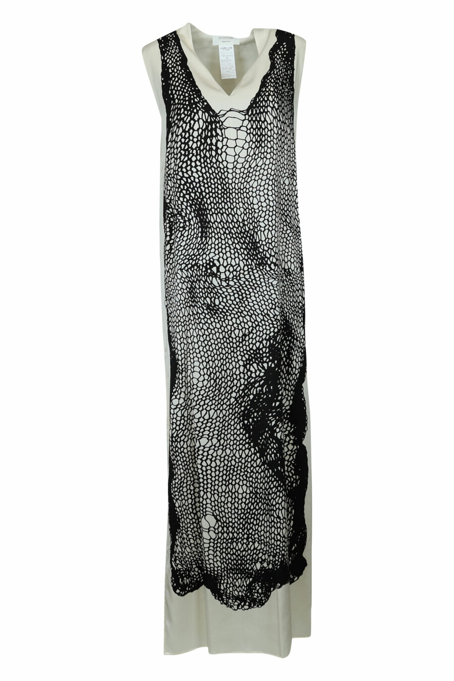 Schwarzes Kleid mit Netzdruck - 22210842060023
