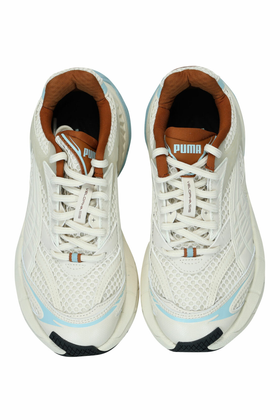 Zapatillas blancas mix con marrón y azul "velophasis" - 4099686521011 4