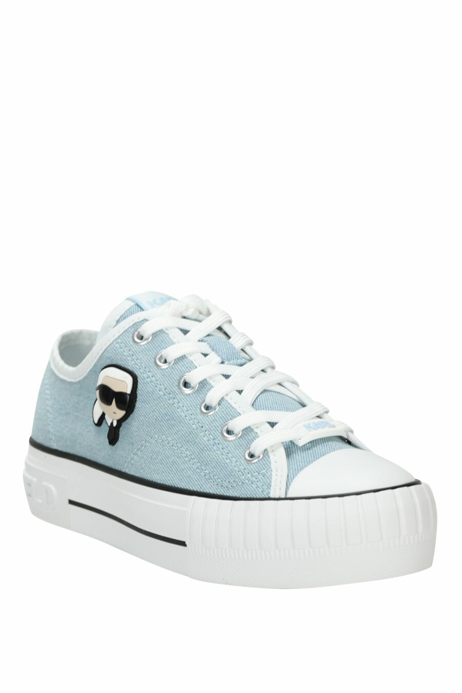 Light blue "converse" style trainers with "karl" rubber mini-logo - 5059529384691 1