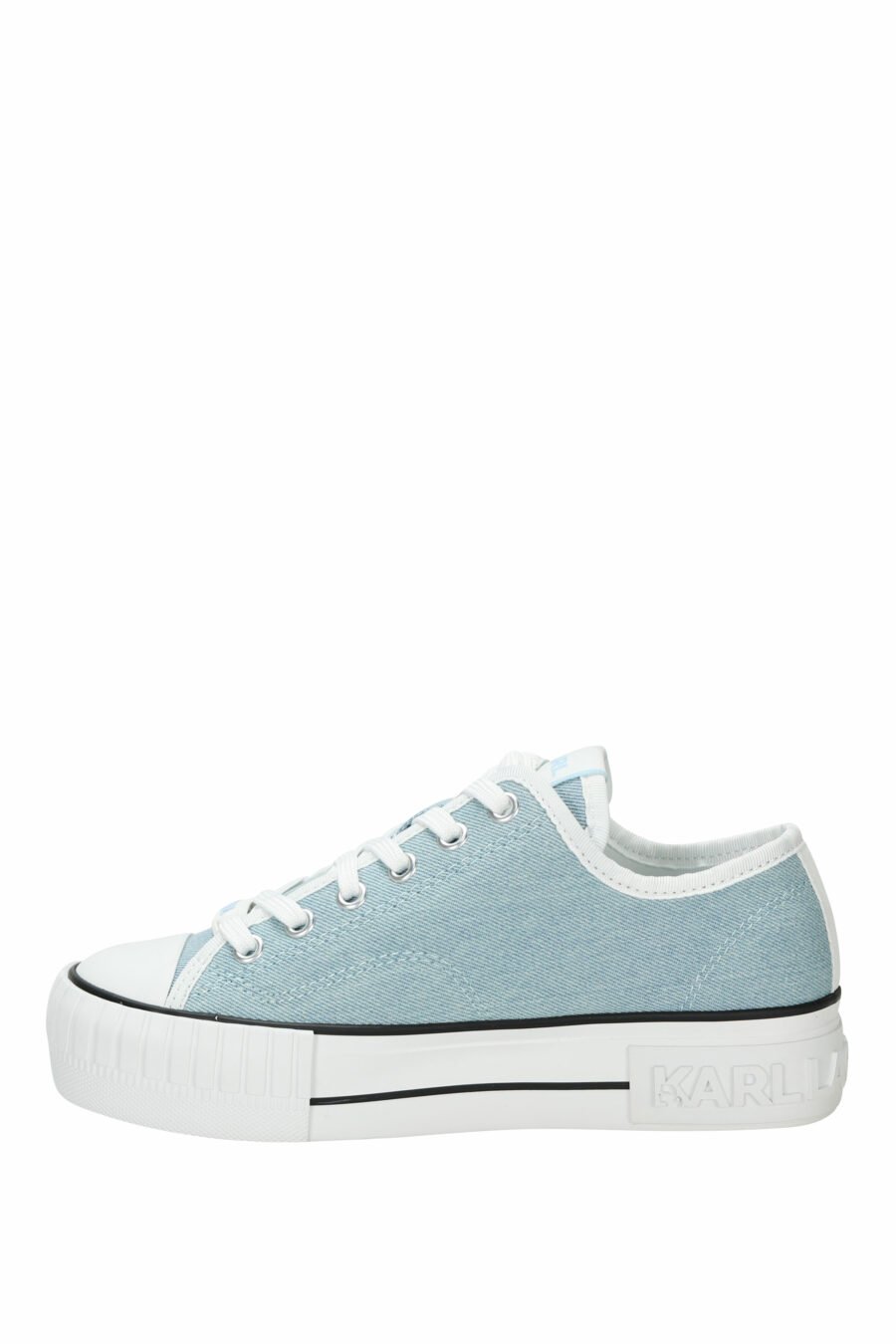 Light blue "converse" style trainers with "karl" rubber mini-logo - 5059529384691 2