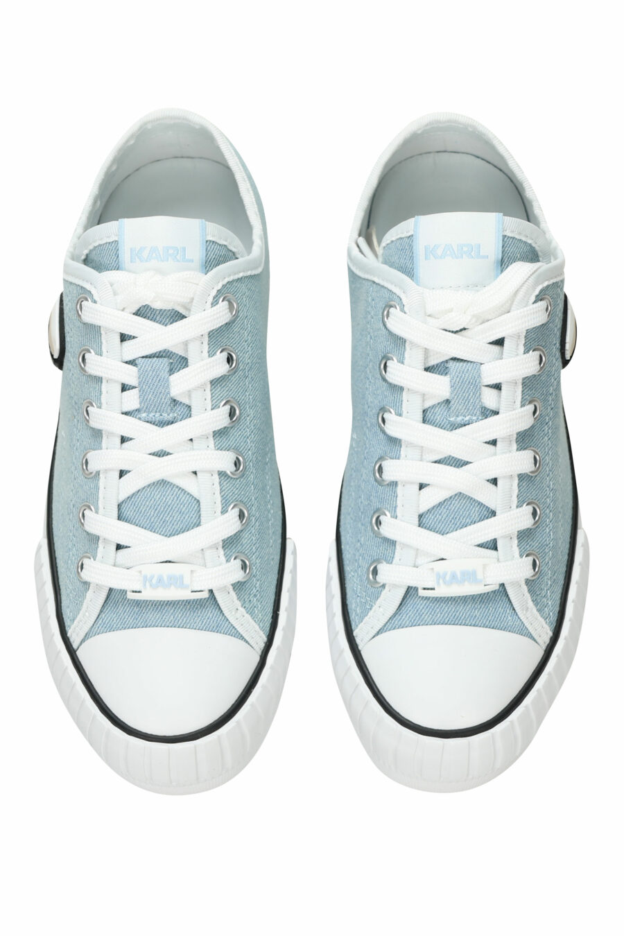 Baskets de style "converse" bleu clair avec mini-logo en caoutchouc "karl" - 5059529384691 4