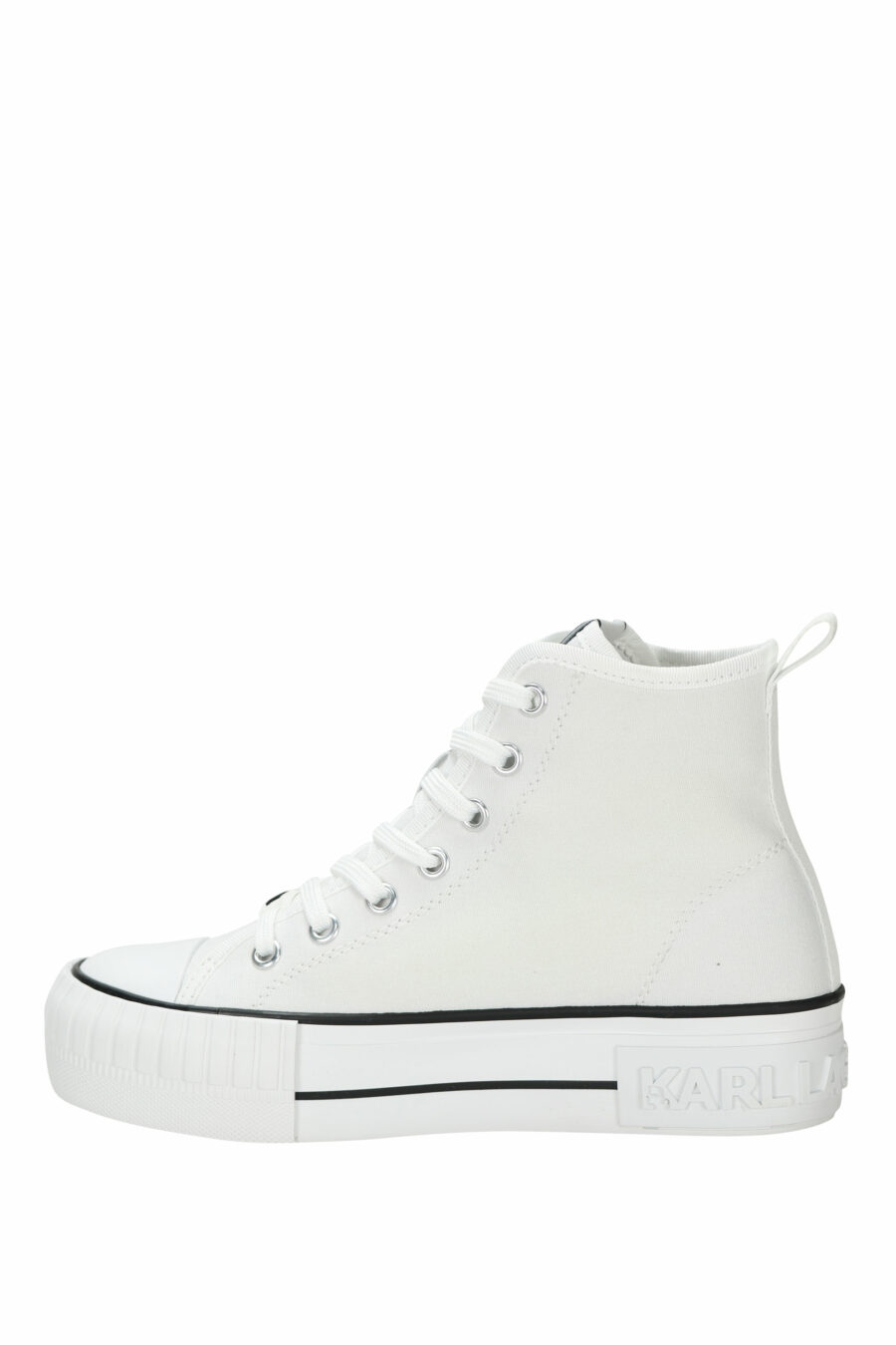 Zapatillas blancas altas estilo "converse" con minilogo de goma "karl" - 5059529384837 2