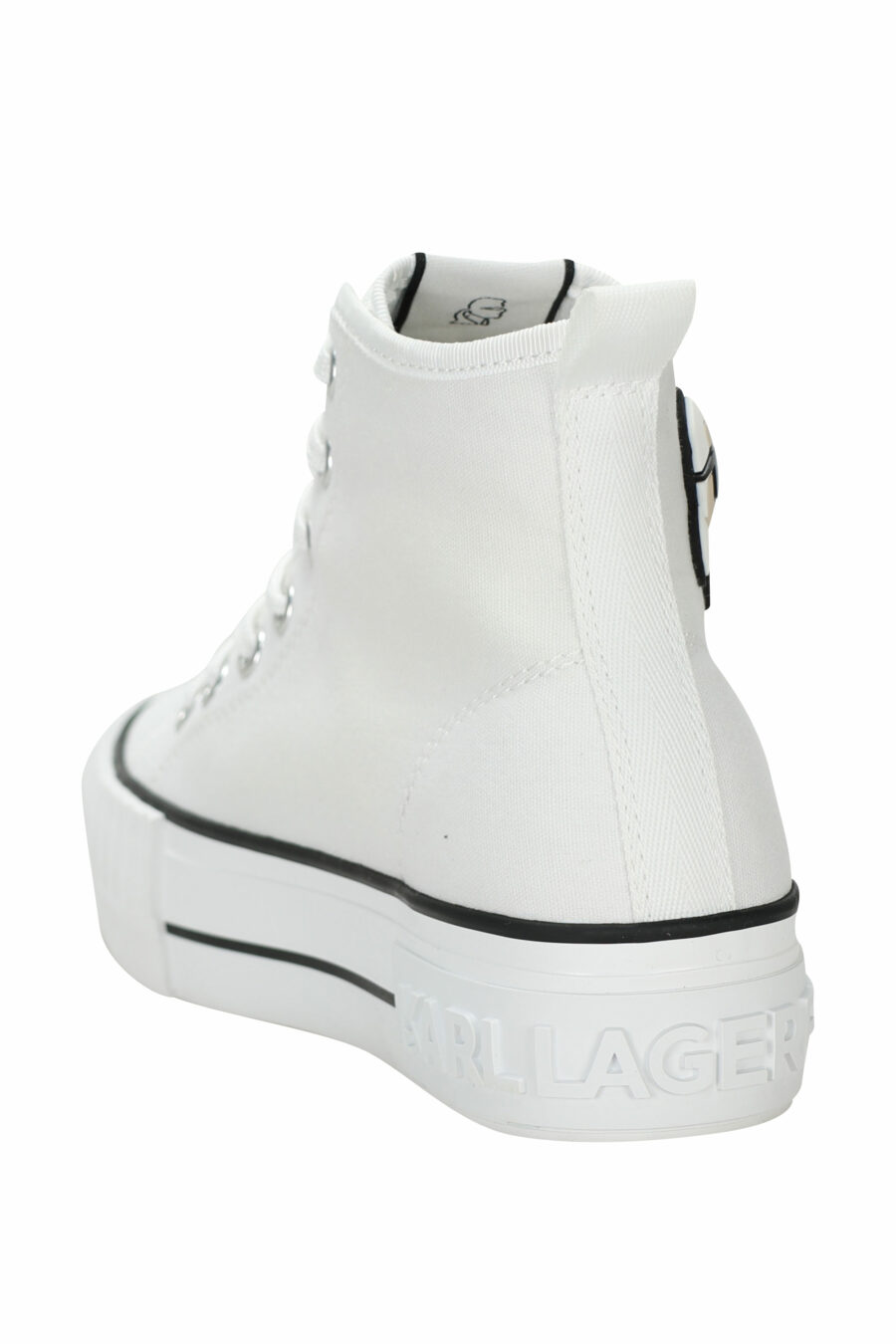 Zapatillas blancas altas estilo "converse" con minilogo de goma "karl" - 5059529384837 3