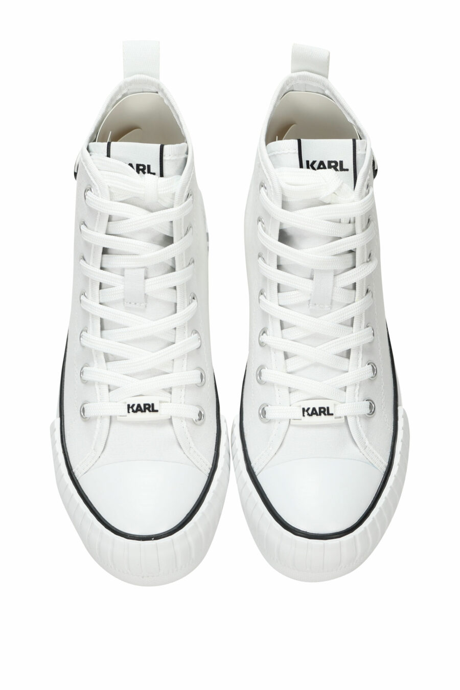 Zapatillas blancas altas estilo "converse" con minilogo de goma "karl" - 5059529384837 4