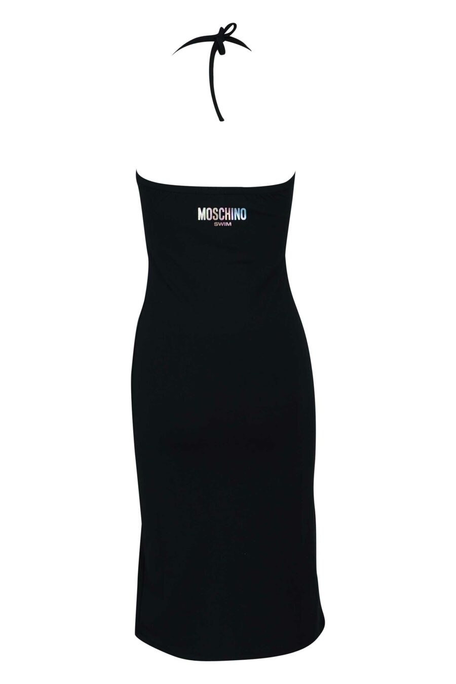 Langes schwarzes Kleid mit Ausschnitt und Mini-Logo - 667113355931 1