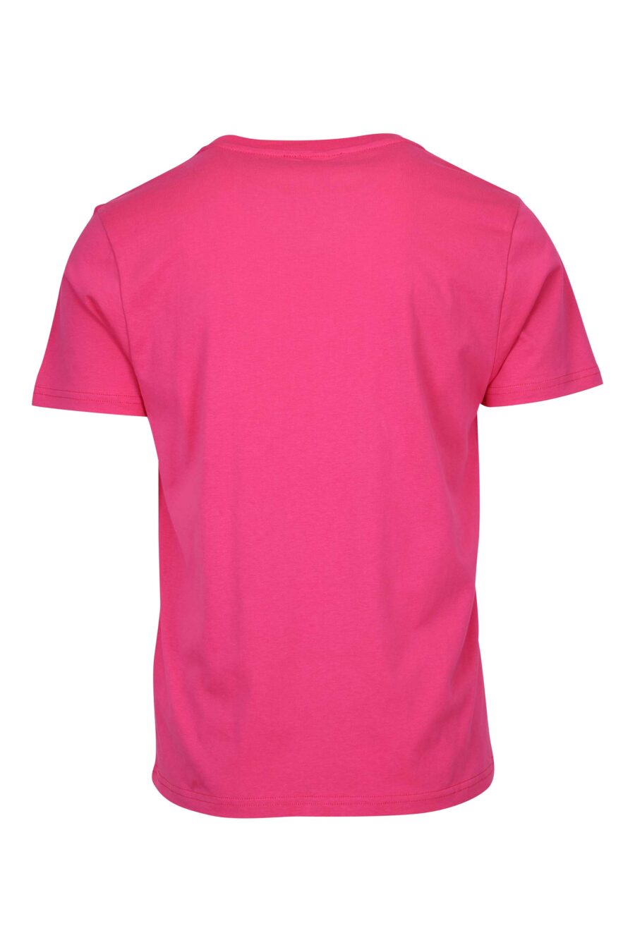 Fuchsiafarbenes T-Shirt mit monochromem Gummilogo auf den Schultern - 667113671888 1