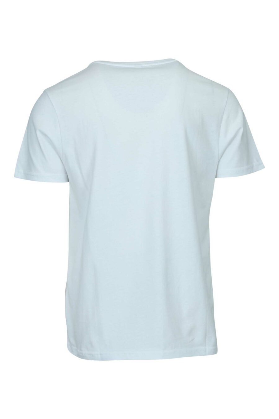 White T-shirt with monochrome rubber logo on shoulders - 667113671932 1
